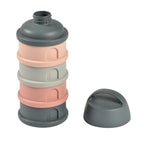 Beaba Formula Milk Container - 4 Compartments - Mineral Grey/Pink