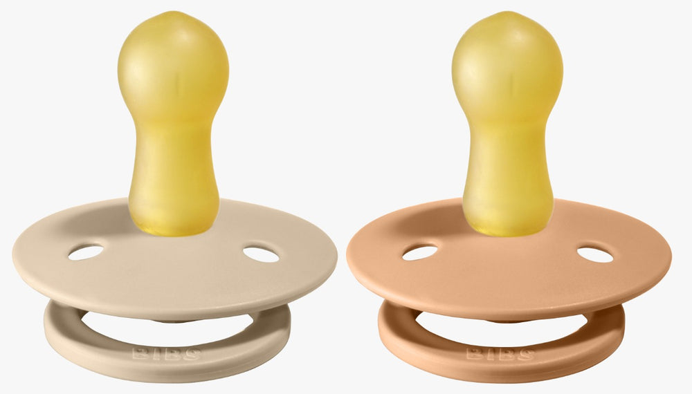 Bibs Pacifier Size 1 - Baby 0 -6M (2pcs) Peach/Woodchuck