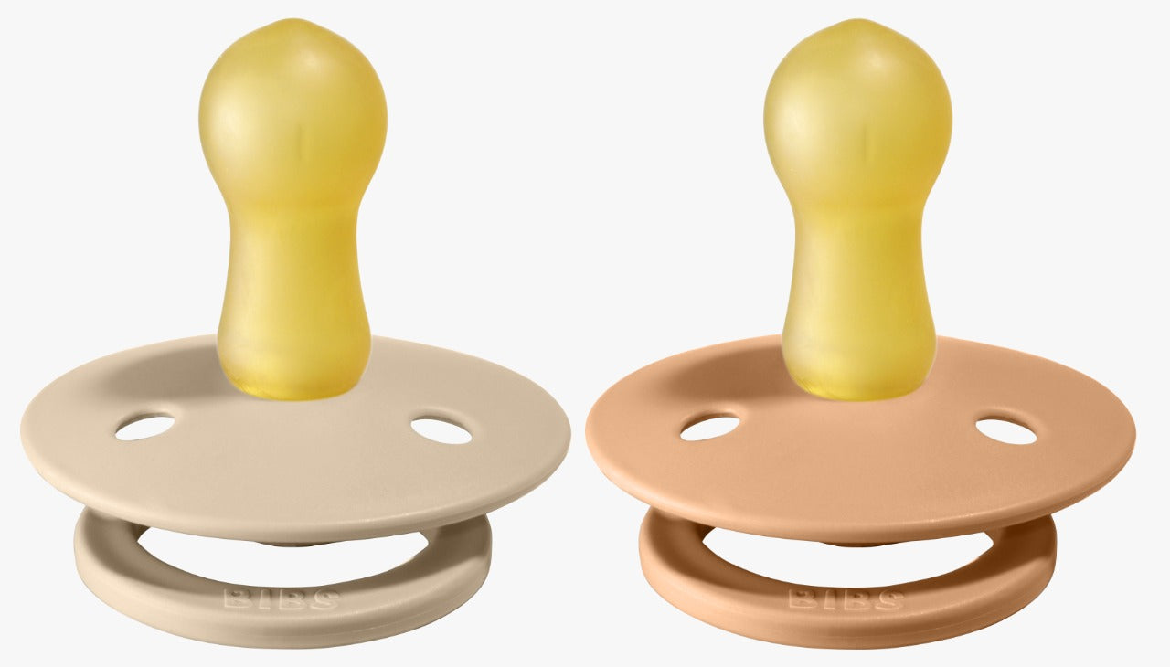 Bibs Pacifier Size 1 - Baby 0 -6M (2pcs) Peach/Woodchuck
