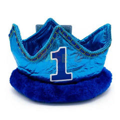 1ST BIRTHDAY BLUE FABRIC CROWN