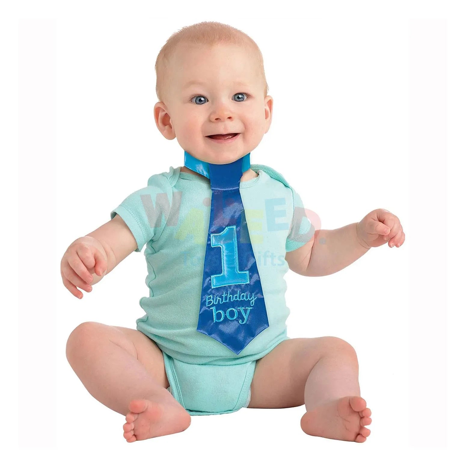 1ST BIRTHDAY BLUE FABRIC TIE