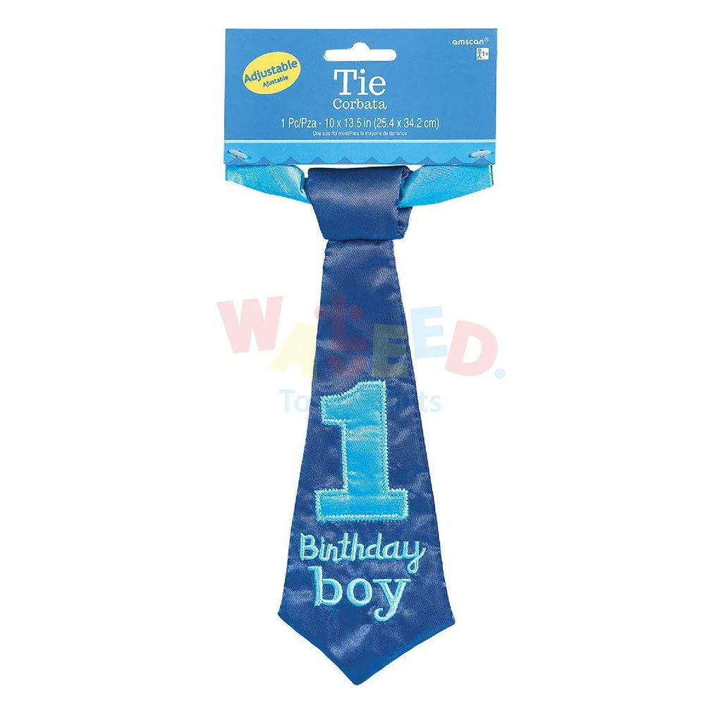 1ST BIRTHDAY BLUE FABRIC TIE
