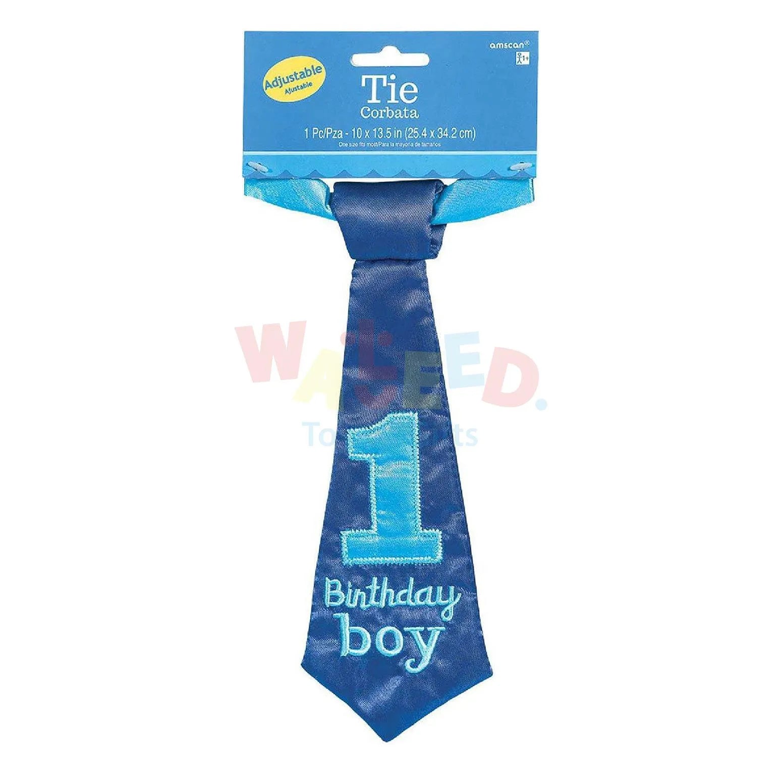 1ST BIRTHDAY BLUE FABRIC TIE