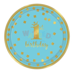 1ST BIRTHDAY METALIC ROUND PLATES9