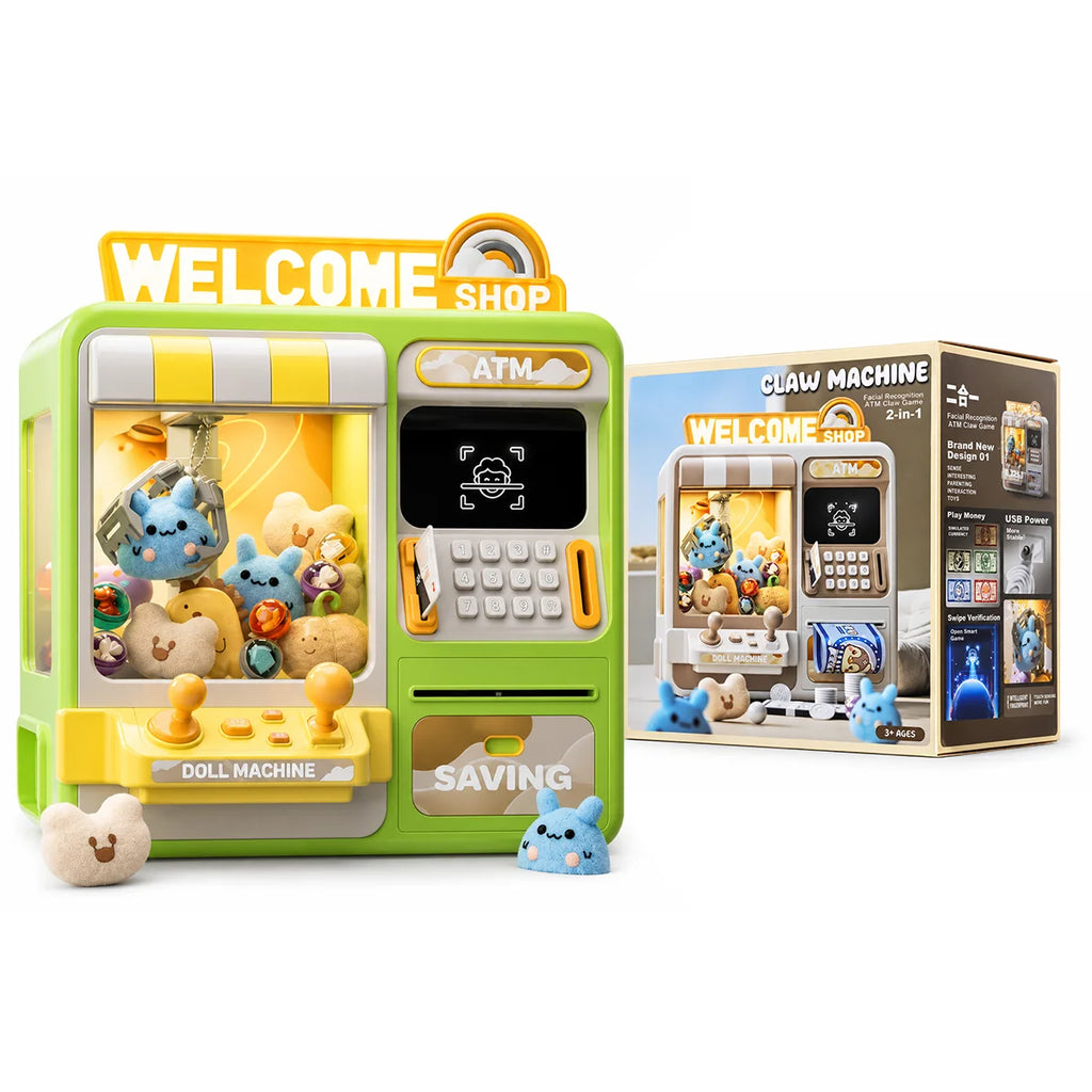 2-in-1 Face Recognition ATM Money Box & Claw Machine