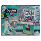2-in-1 Kids Doctor Playset – Medical Trolley + Clinic Station