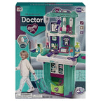 2-in-1 Kids Doctor Playset – Medical Trolley + Clinic Station