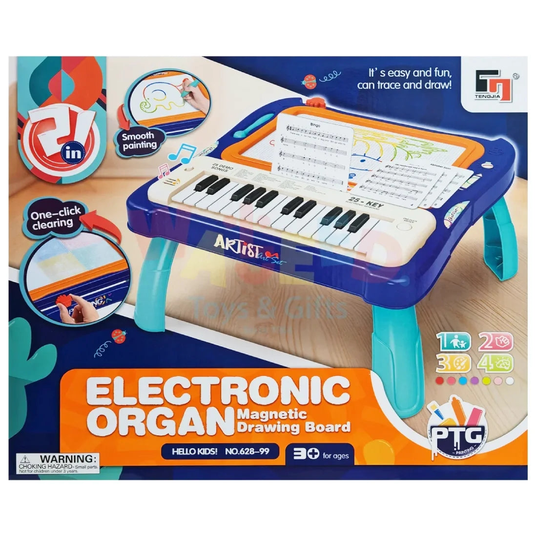 2 In 1 Kids Musical Drawing Board with Keyboard