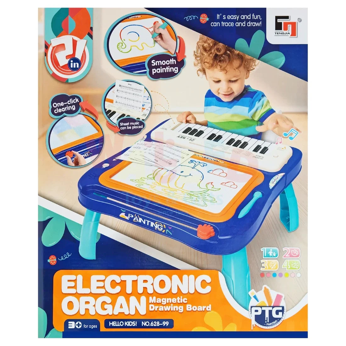 2 In 1 Kids Musical Drawing Board with Keyboard