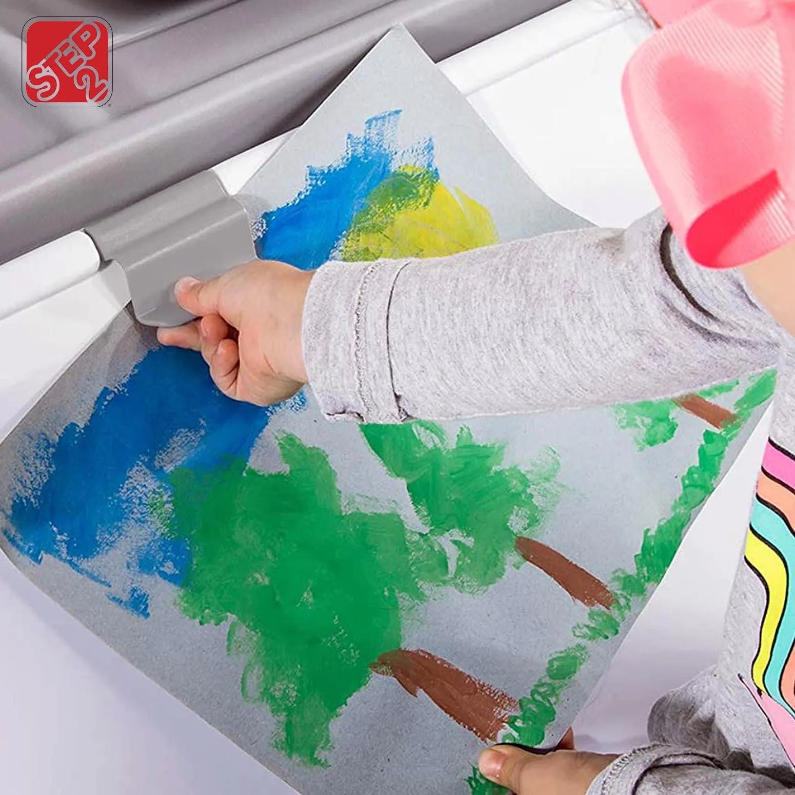 Step2 2-IN-1 TOY BOX & ART LID (GREY) - Kraft Carton