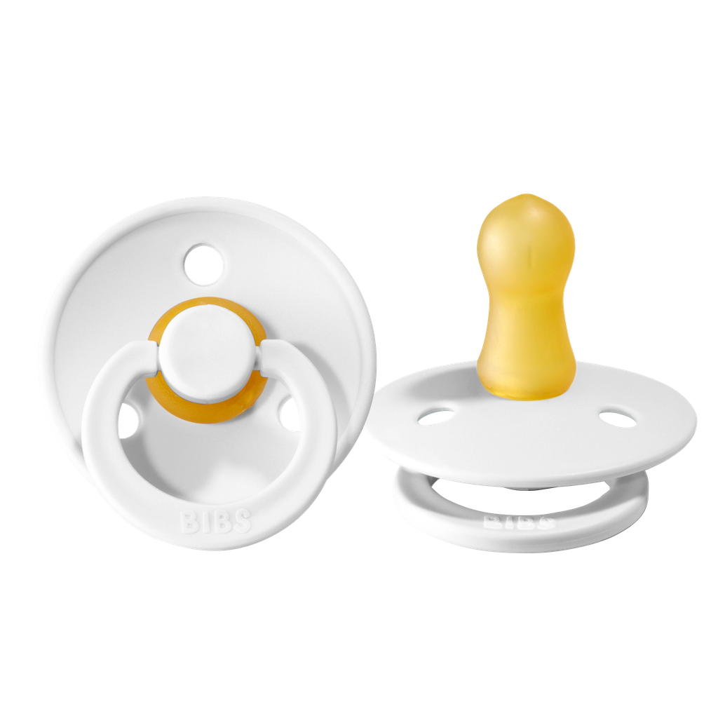 Bibs Natural Rubber Pacifier - White 0-6 Months