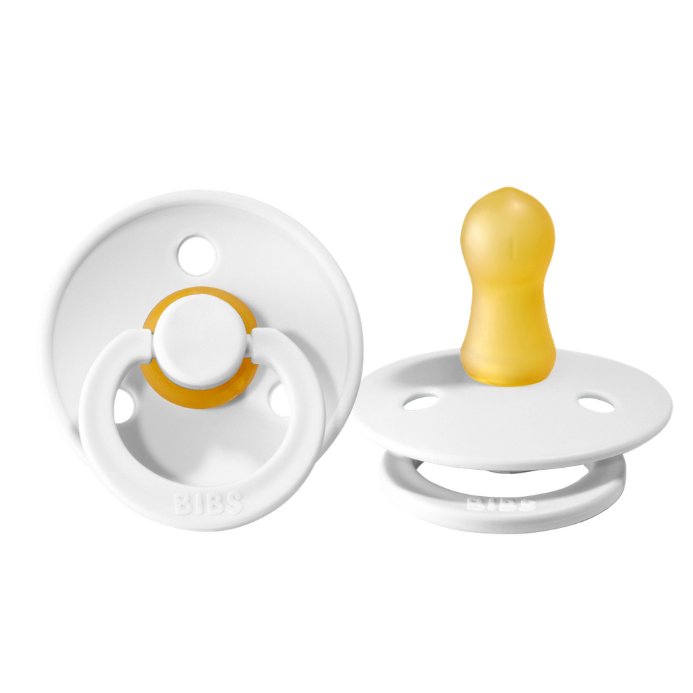 Bibs Natural Rubber Pacifier - White 6-18 Months