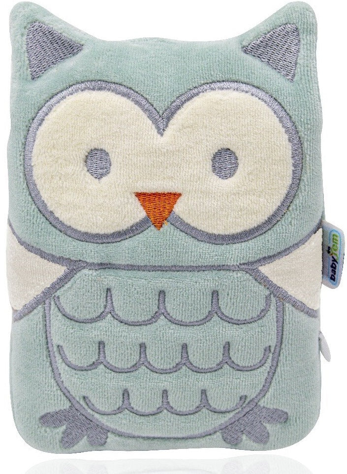 BABYJEM - CHERRY SEEDS FILLED VELVET COLIC PILLOW - OWL GREEN