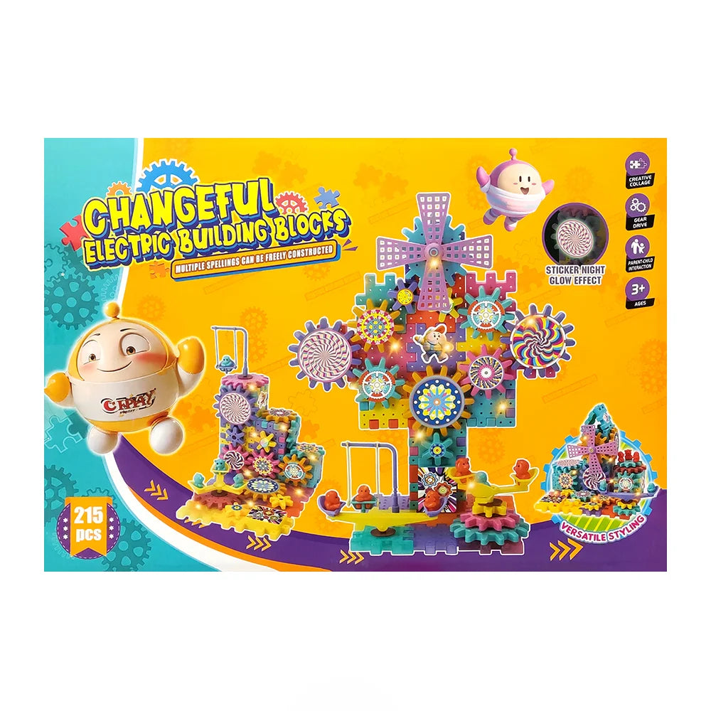 215pcs Electric Building Blocks Gear Set