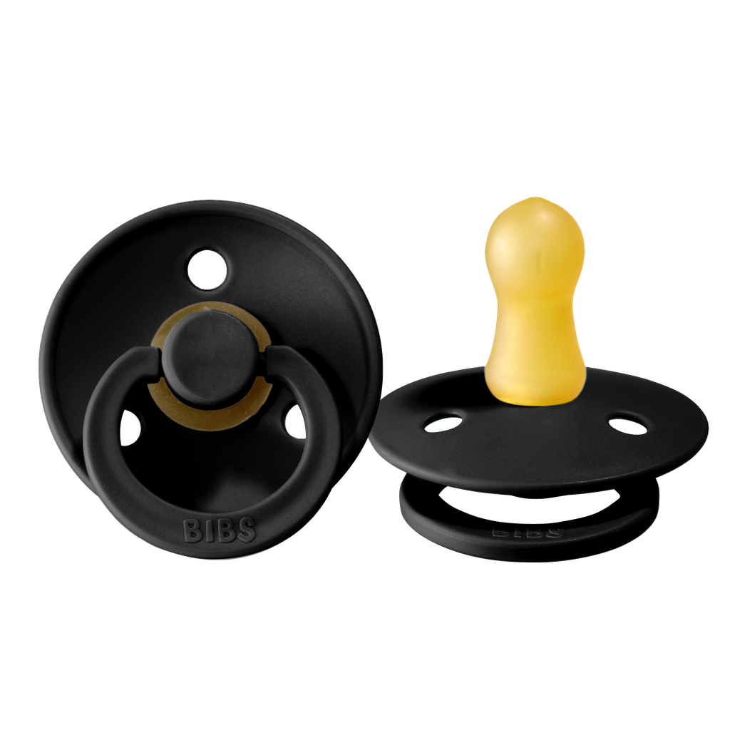 Bibs Natural Rubber Pacifier - Black 0-6 Months