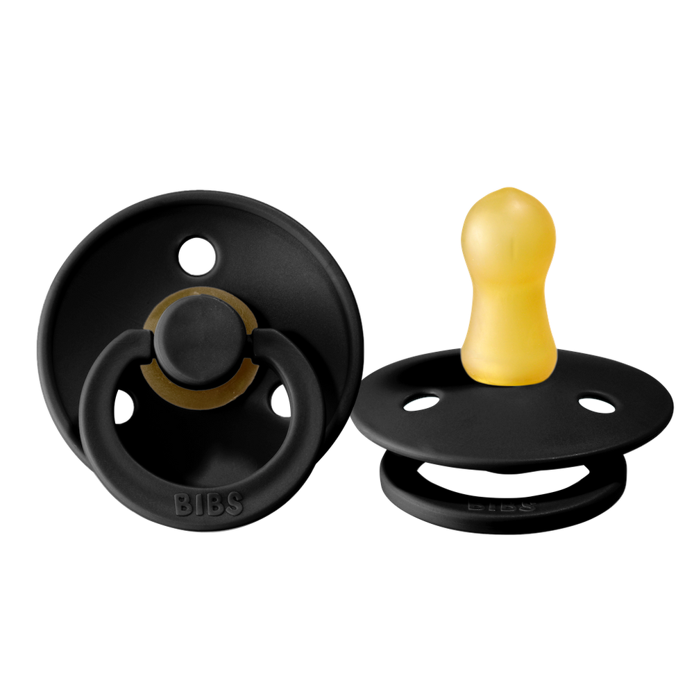 Bibs Natural Rubber Pacifier - Black 6-18 Months