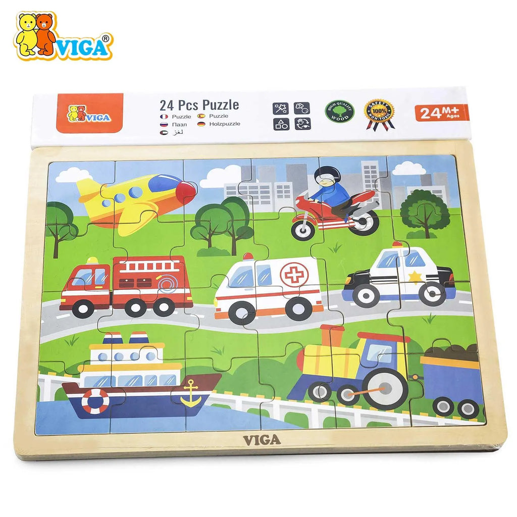 24 pcs Puzzle - Transportation