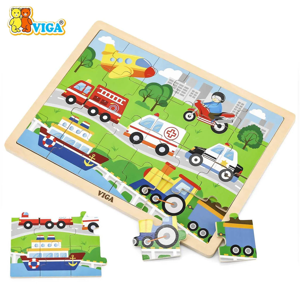 24 pcs Puzzle - Transportation