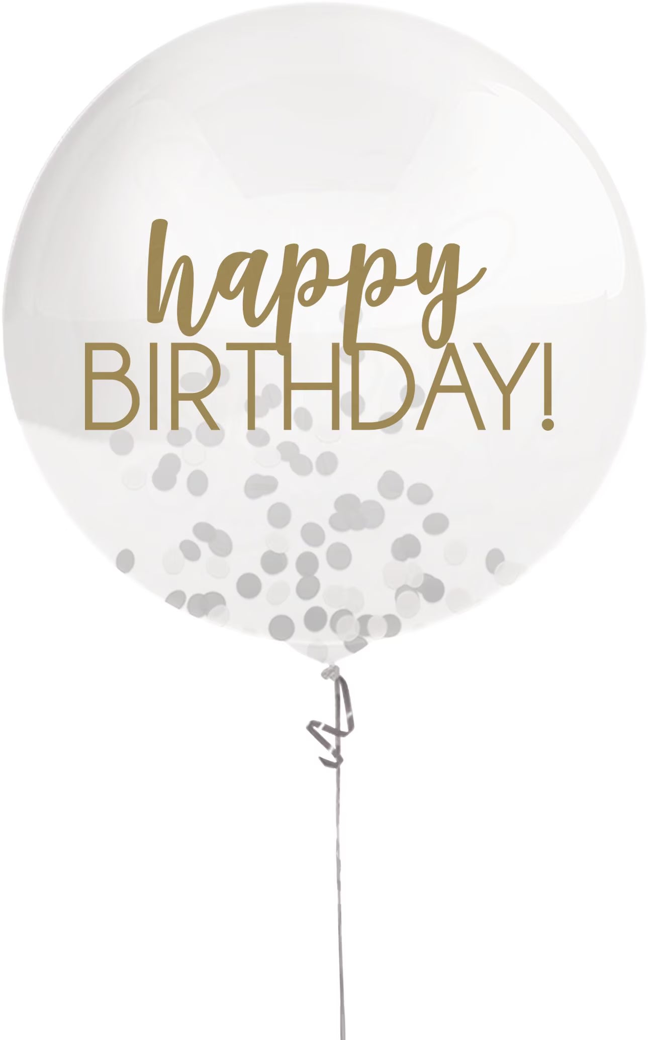 SILVER HAPPYHIRTHDAY CONFET.BALLOON