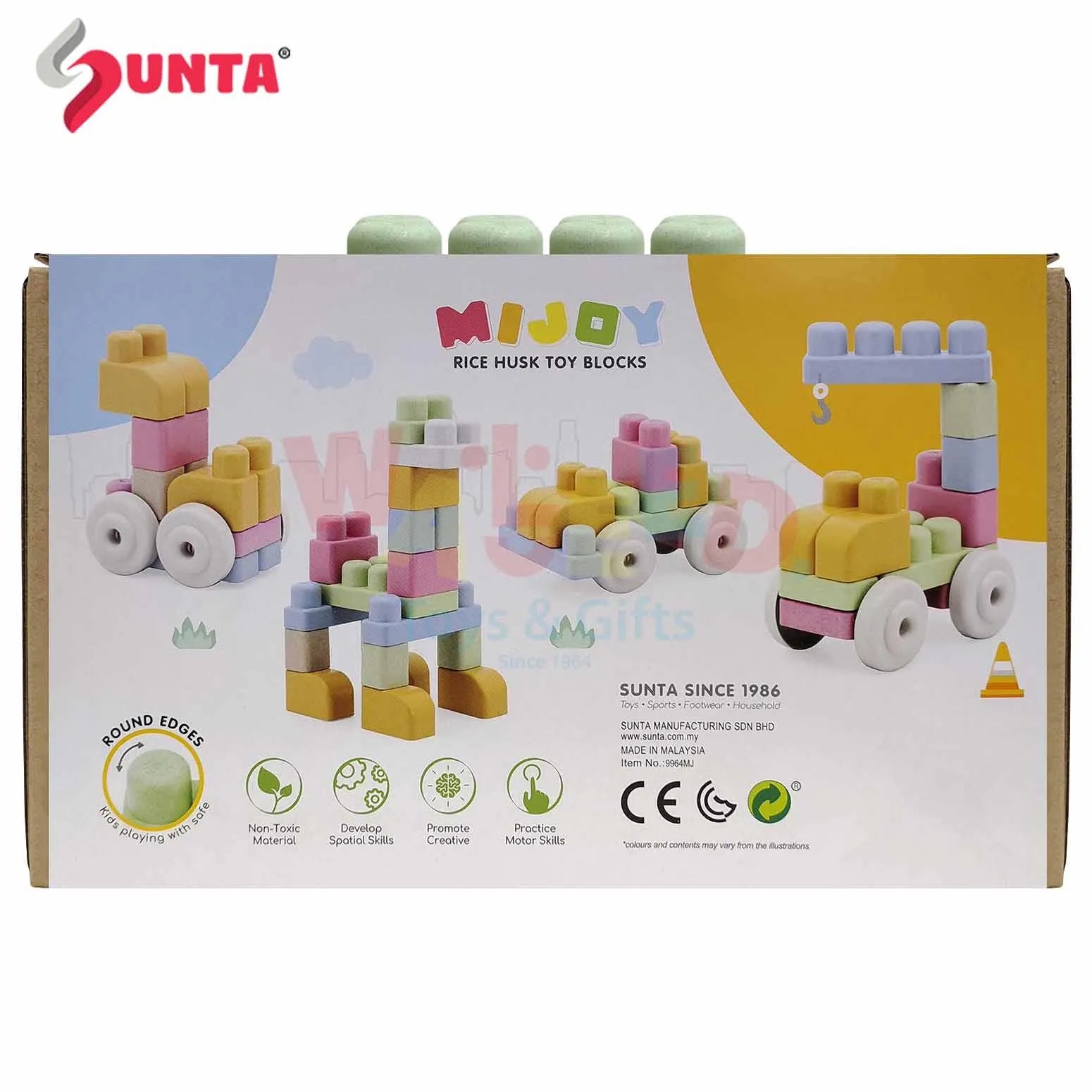 25 PCS MIJOY Rice Husk Toy Blocks