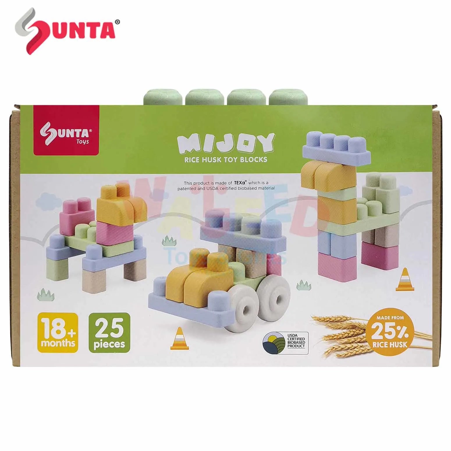 25 PCS MIJOY Rice Husk Toy Blocks