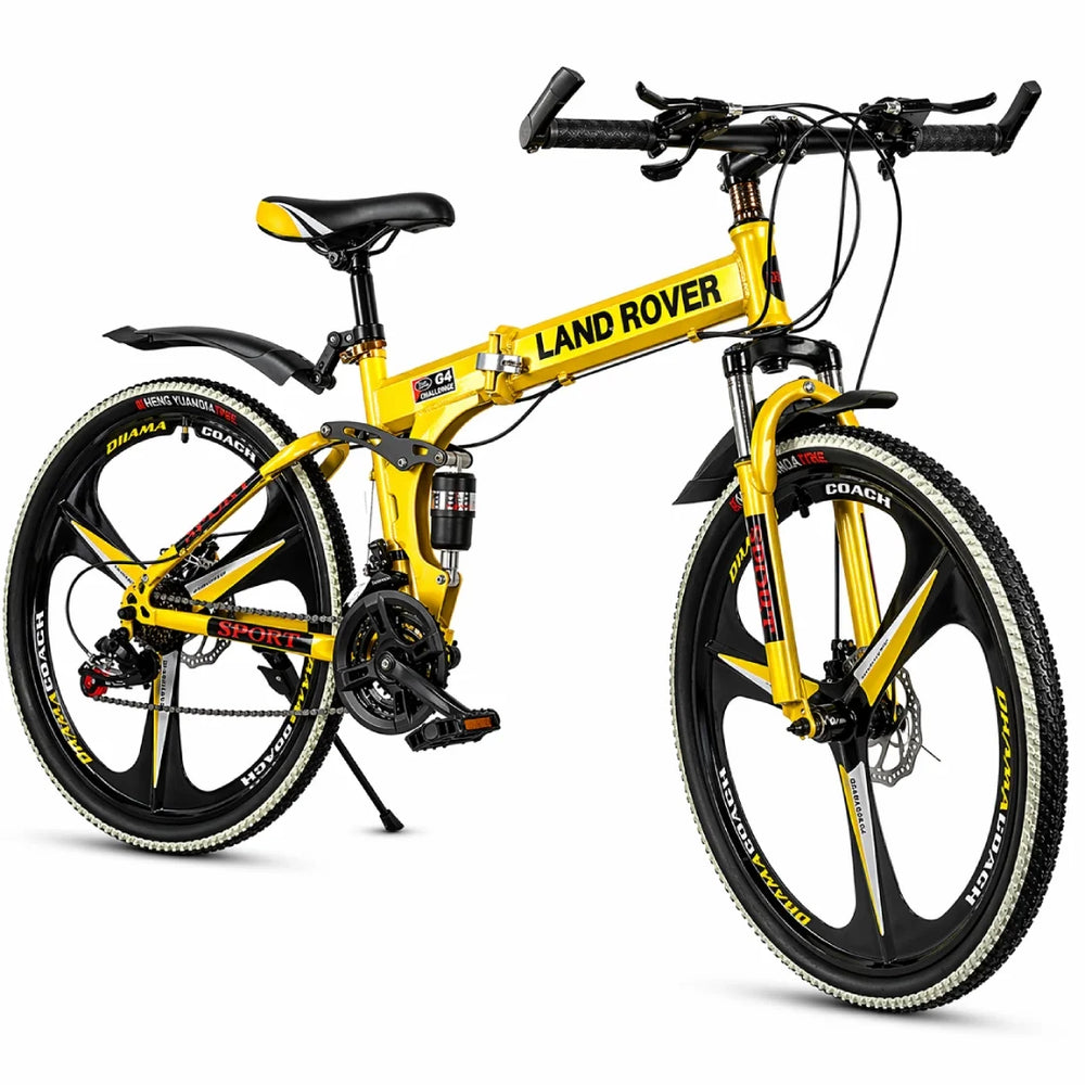 26 Inch Foldable Mountain Bike 21 Speed Dual Suspension Bicycle