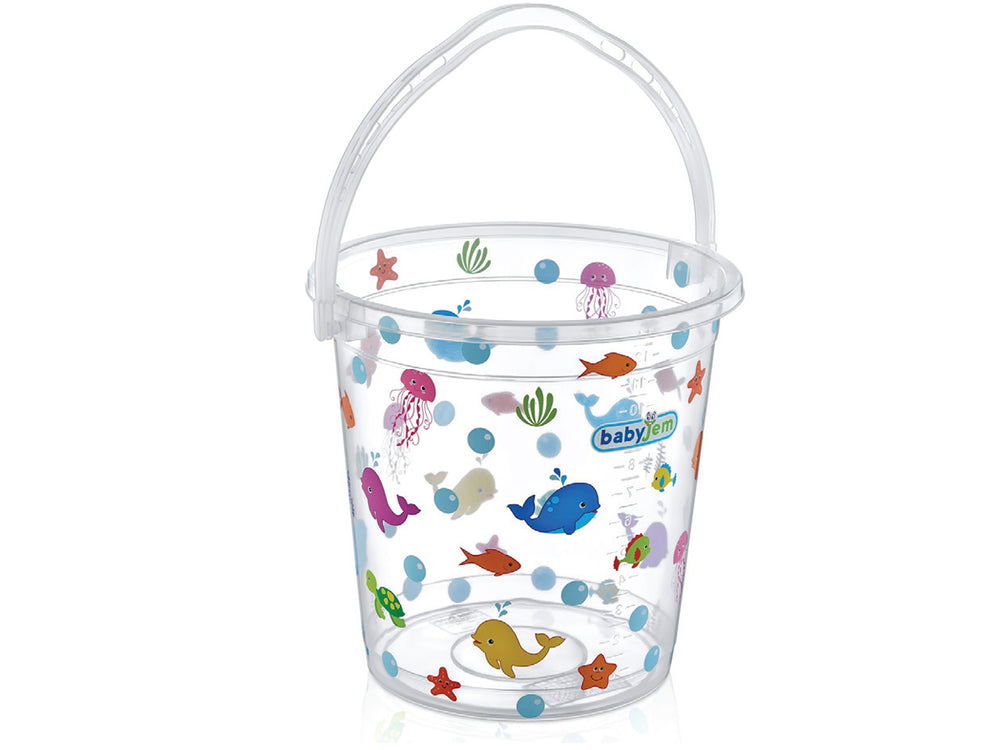 Babyjem Bath Bucket Transparent - White