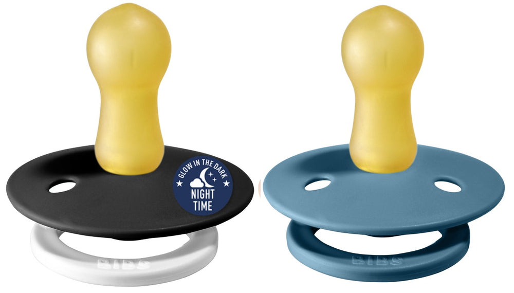 Bibs Pacifier Size 1 - Baby 0 -6M (2pcs) Black Night/Dark Teal