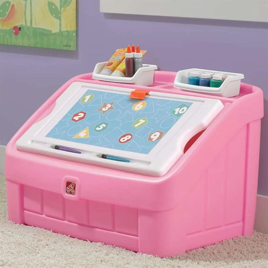 Step2 2IN1 TOY BOX & ART LID (PINK)