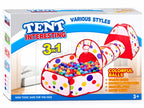3-in-1 Play Tent with Tunnel & Ball Pit – 25 Balls