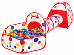 3-in-1 Play Tent with Tunnel & Ball Pit – 25 Balls