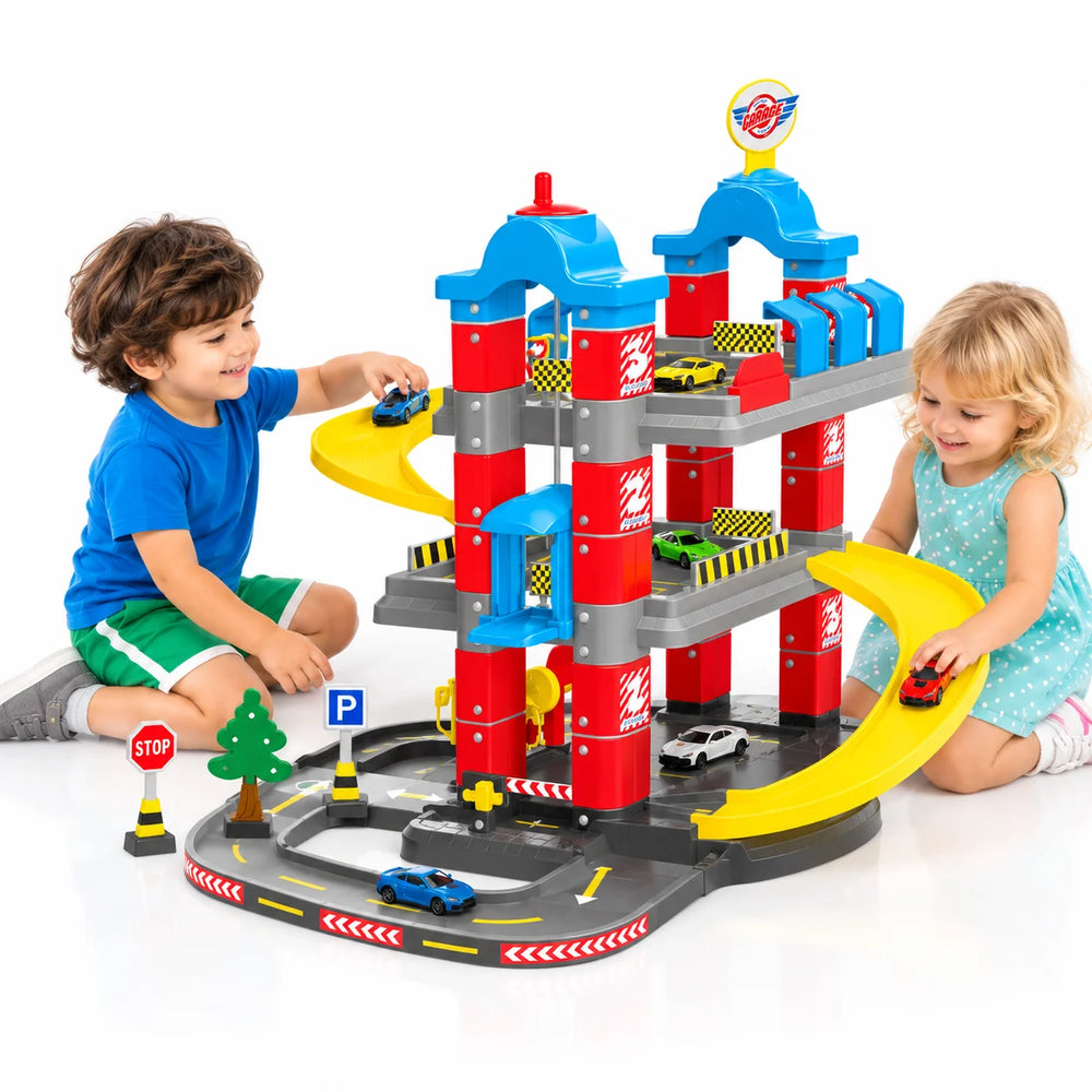 3-Level Parking Garage with Roads