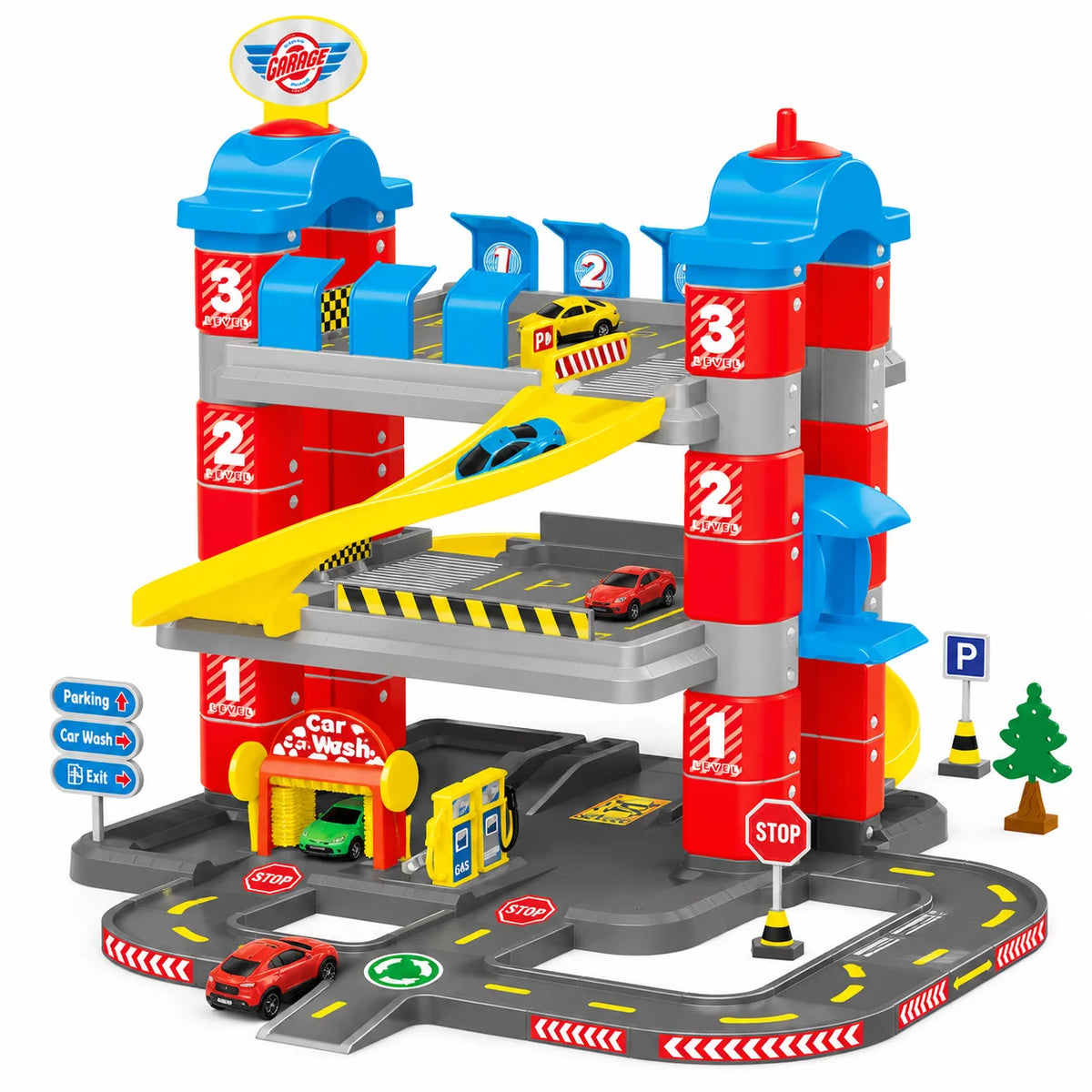 3-Level Parking Garage with Roads
