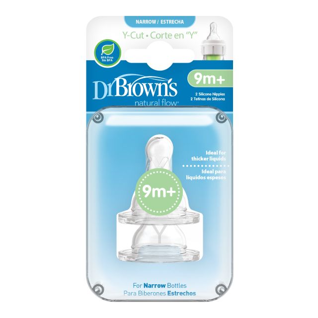 Dr browns Y-Cut Silicone Narrow-Neck "Options" Nipple, 2-Pack