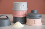 Beaba Formula Milk Container - 4 Compartments - Mineral Grey/Pink