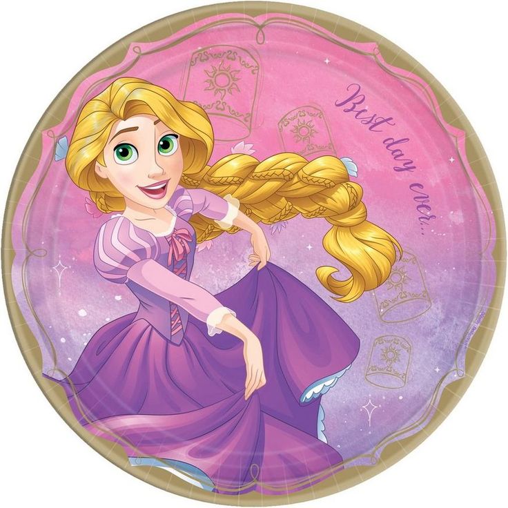 DISNEY RAPUNZEL PAPER PLATES 9"8PCS