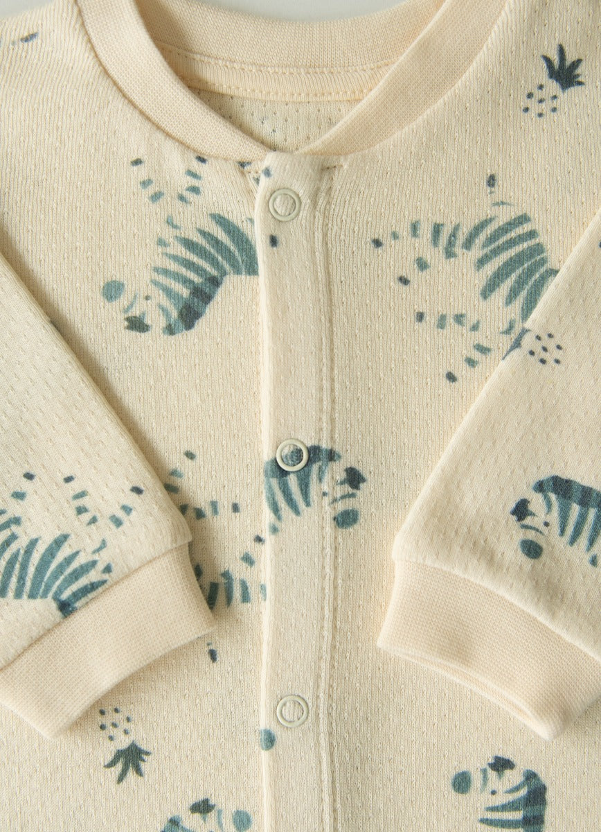 Kitikate ORGANIC PREMIUM TOUCAN WITH BIB ROMPER NATURAL