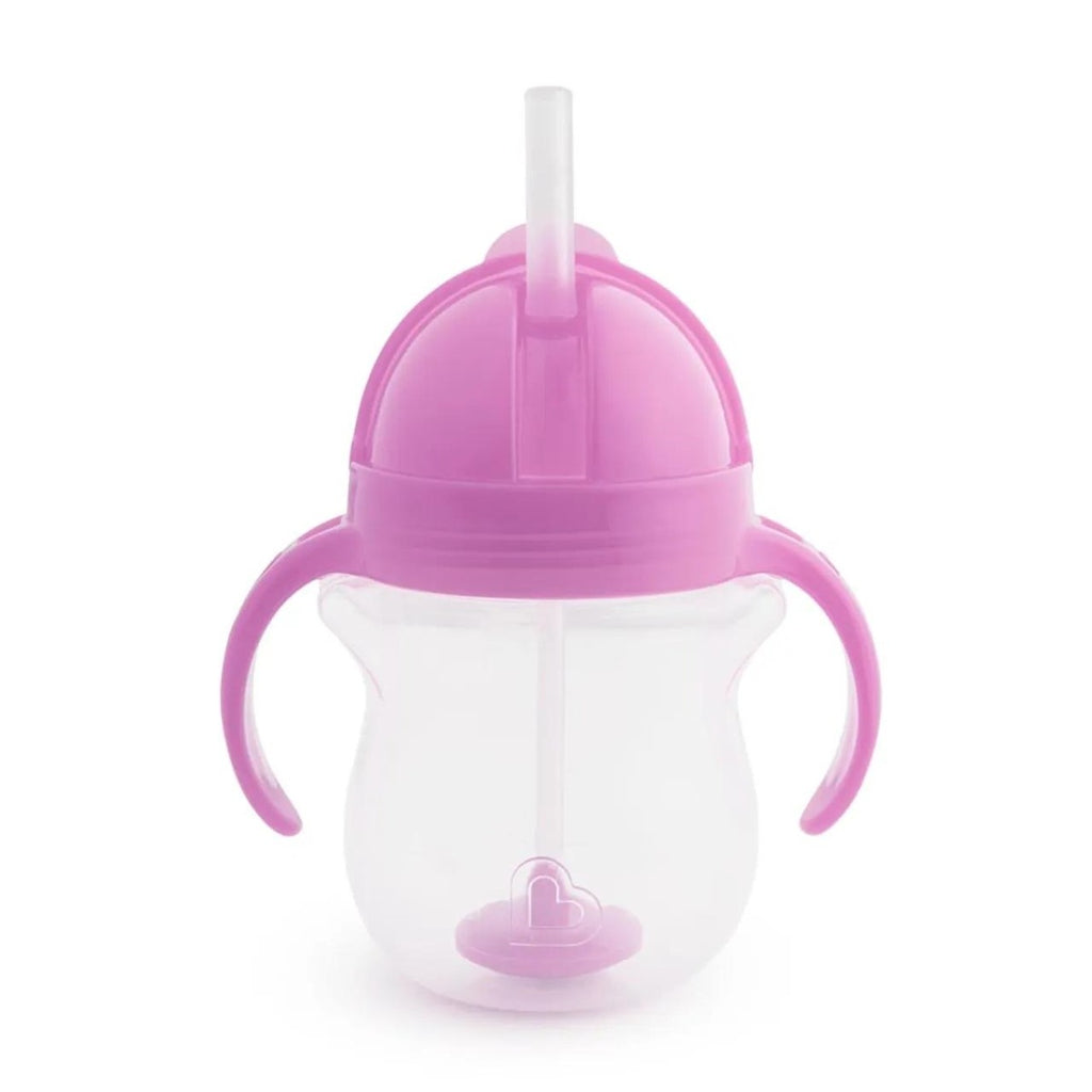 Munchkin sippy cup any angle click lock weighted straw 7 oz purple 6 months +