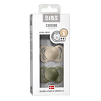 Bibs Pacifier Couture (Latex) Size 1 - Baby 0-6 Months 2pc - Vanilla