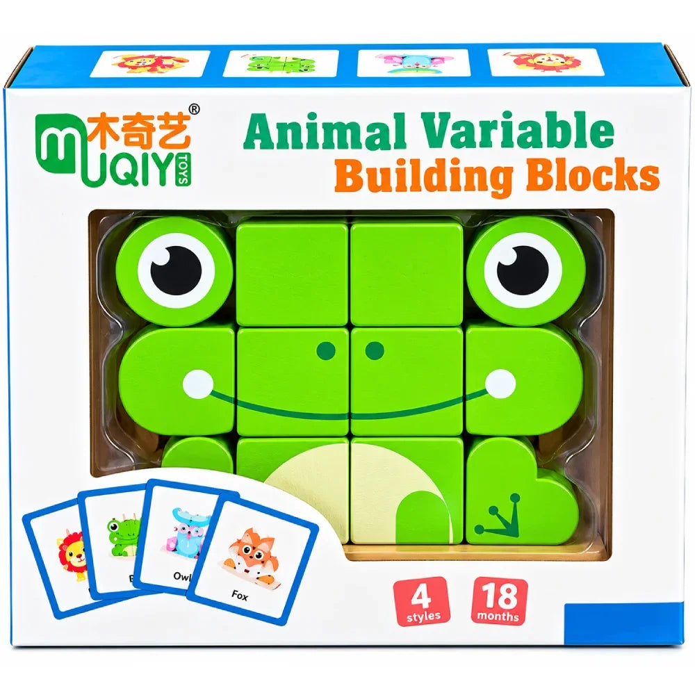 4-Design Wooden Animal Building Blocks