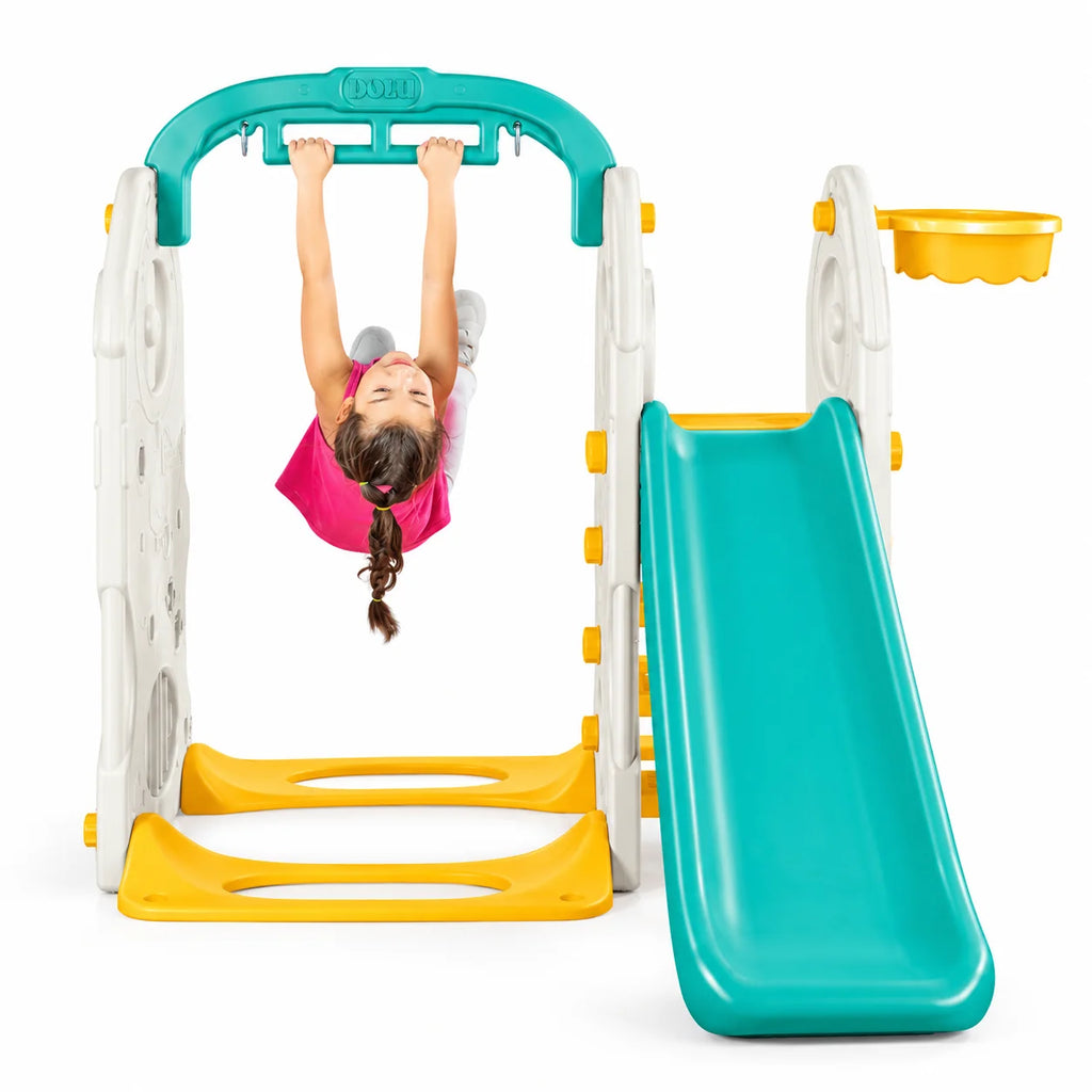 4-in-1 Playground – Slide, Swing & Basketball