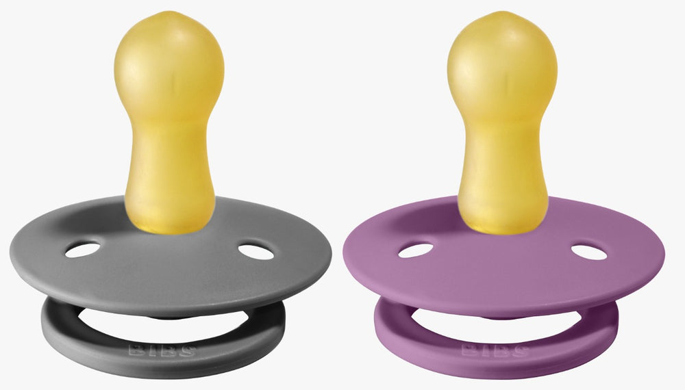 Bibs Pacifier Size 1 - Baby 0 -6M (2pcs) Smoke/Lavender