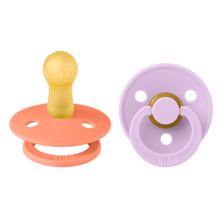 Bibs Colour 2 Pack Latex Size 2 6-18months Papaya/Violet Sky