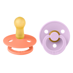 Bibs Colour 2 Pack Latex Size 2 6-18months Papaya/Violet Sky