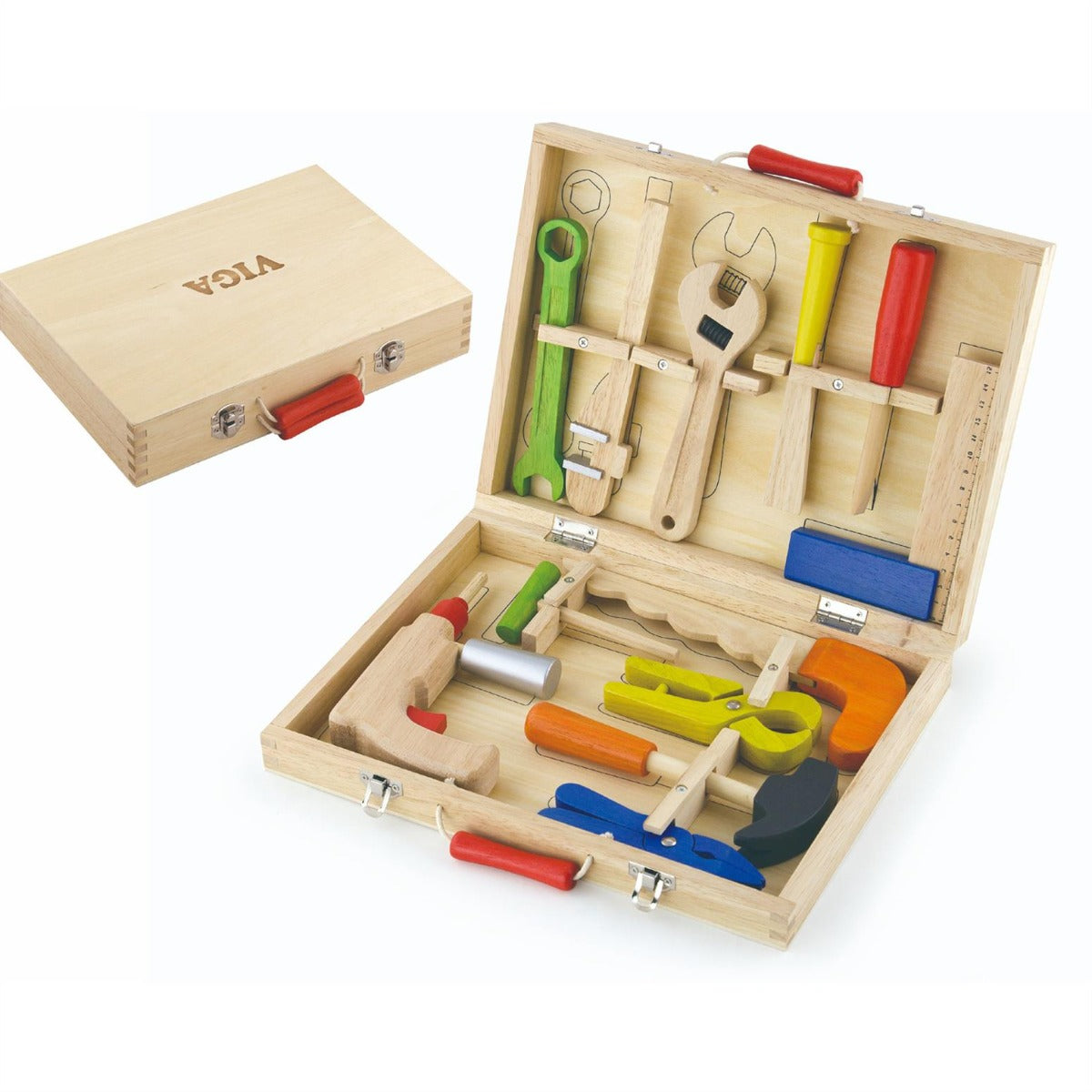 Viga Wooden Tool Box 12 Pcs