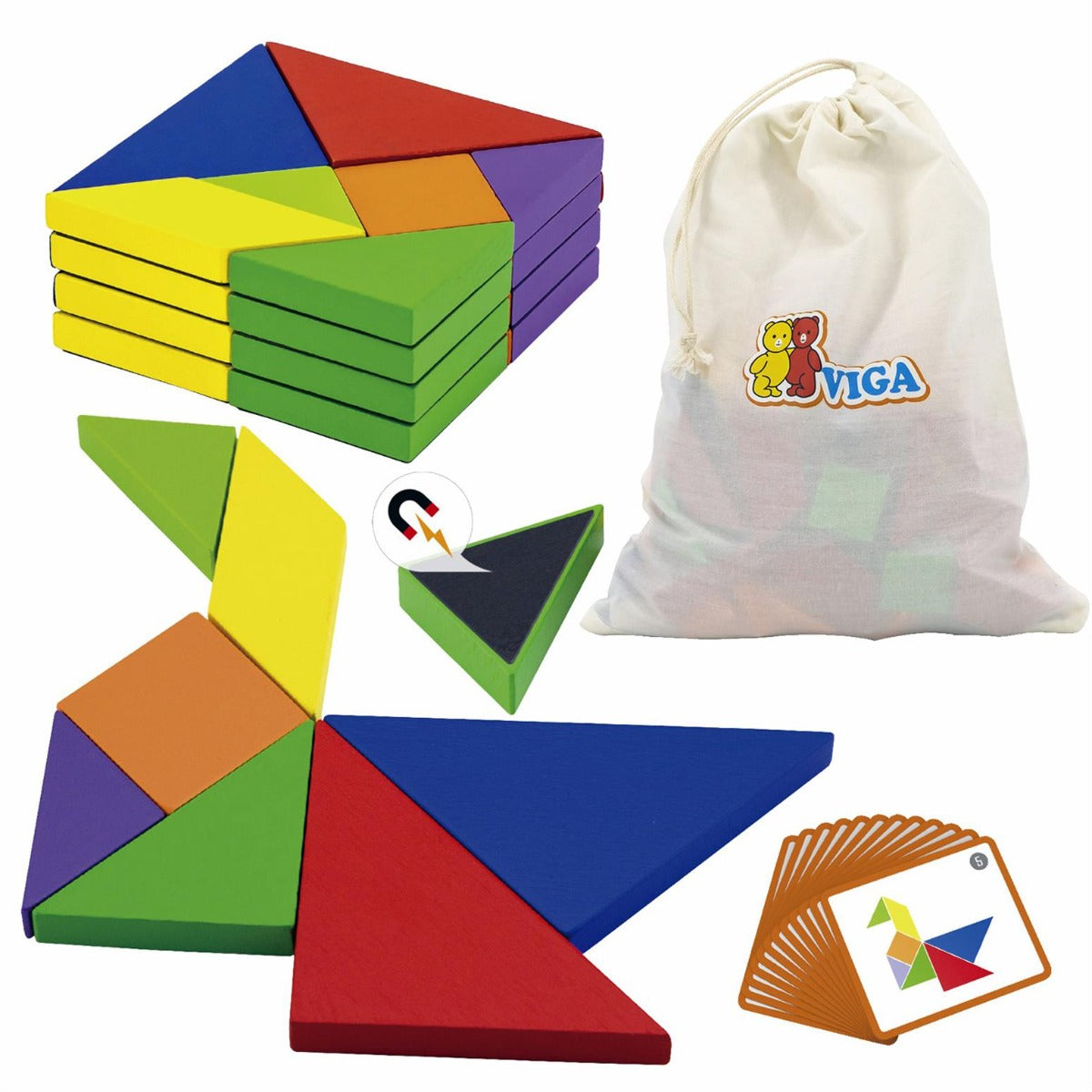 Viga Magnetic Tangram Block  - 35pcs Set