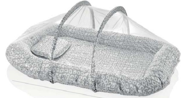 Babyjem - Babynest with Mosquito Net - Gray Squares
