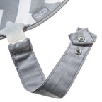 BABYJEM BABY BIB WITH PACIFIER HANGER GREY SQUARE