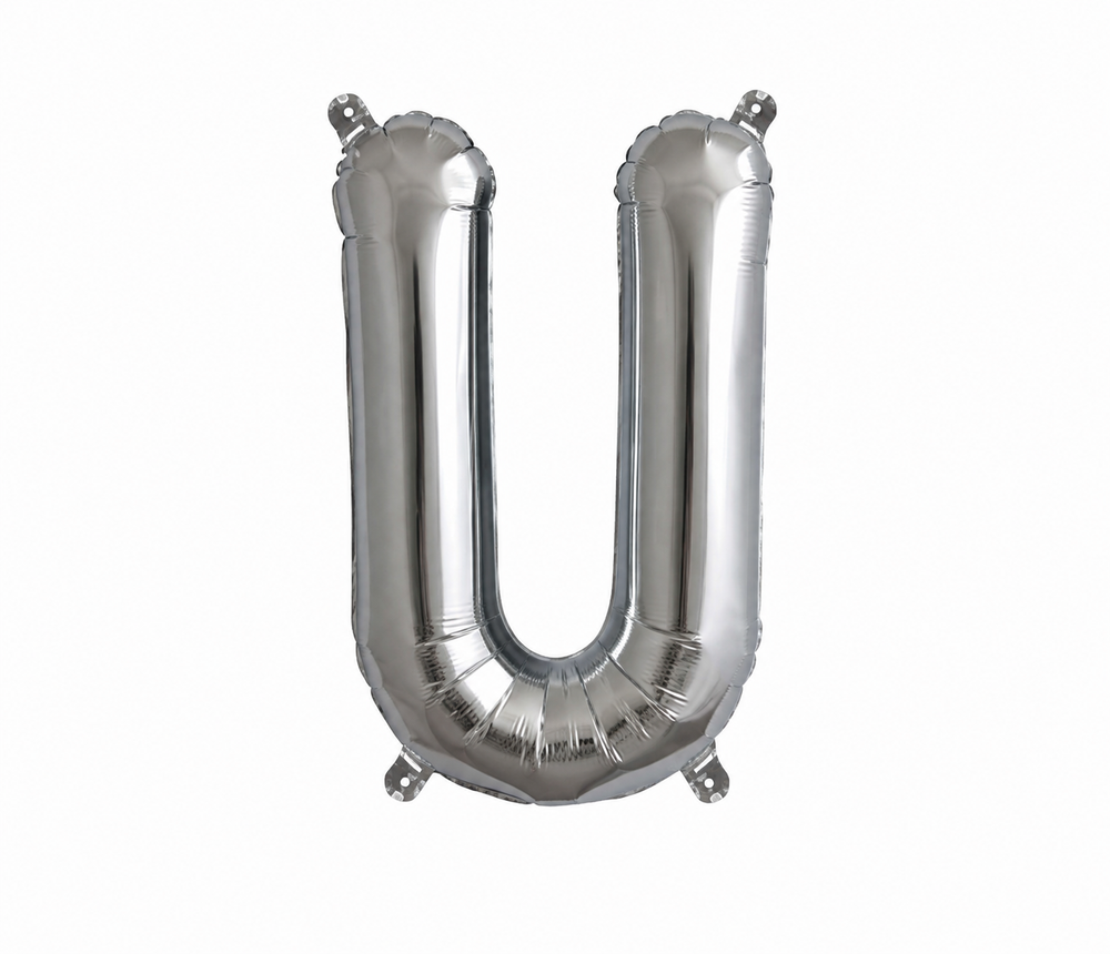 P50 LETTER U SILVER BALLOON 23X33"