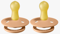 Bibs Pacifier Size 1 - Baby 0 -6M (2pcs) Colour TwinPacks - Peach
